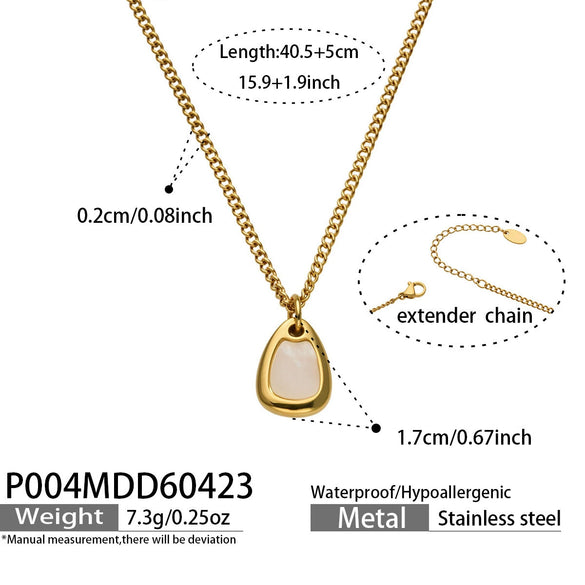 Wholesale Women's Light Luxury Geometric Stainless Steel Electroplated Star Conch Necklace Set