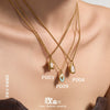 Wholesale Women's Light Luxury Geometric Stainless Steel Electroplated Star Conch Necklace Set