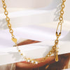 Wholesale Women's Light Luxury Geometric Stainless Steel Electroplated Tassel Cross Necklace