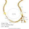 Wholesale Women's Light Luxury Geometric Stainless Steel Electroplated Tassel Cross Necklace