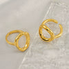 Wholesale Women's Light Luxury Geometric Stainless Steel Exaggerated Ring With Electroplating