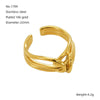 Wholesale Women's Light Luxury Geometric Stainless Steel Exaggerated Ring With Electroplating