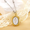 Wholesale Women's Light Luxury Geometric Stainless Steel Flower Oshaped Chain Pendant Necklace With Electroplating Design