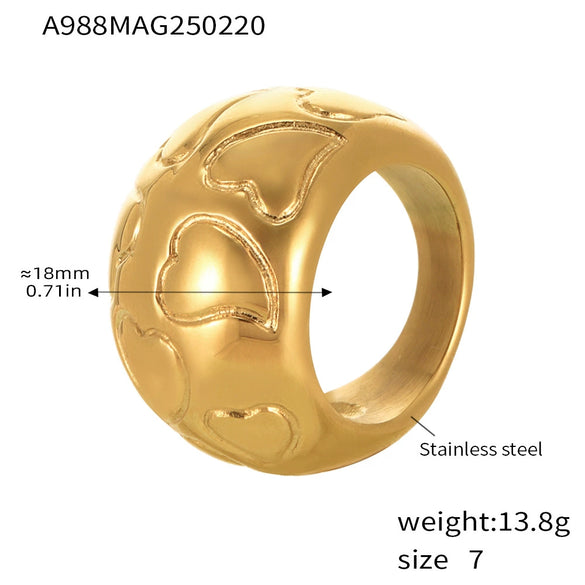 Wholesale Women's Light Luxury Geometric Stainless Steel Gold Plated Finger Ring