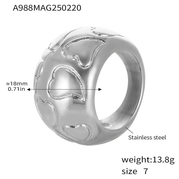 Wholesale Women's Light Luxury Geometric Stainless Steel Gold Plated Finger Ring