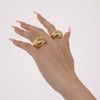 Wholesale Women's Light Luxury Geometric Stainless Steel Gold Plated Finger Ring