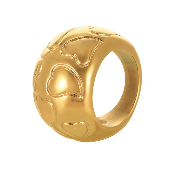 Wholesale Women's Light Luxury Geometric Stainless Steel Gold Plated Finger Ring