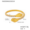 Wholesale Women's Light Luxury Geometric 316L Stainless Steel Gold Plated Open Zircon Ring Jewelry