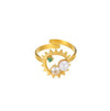 Wholesale Women's Light Luxury Geometric Stainless Steel Goldinlaid Heartshaped And Fruitshaped Hollow Rings