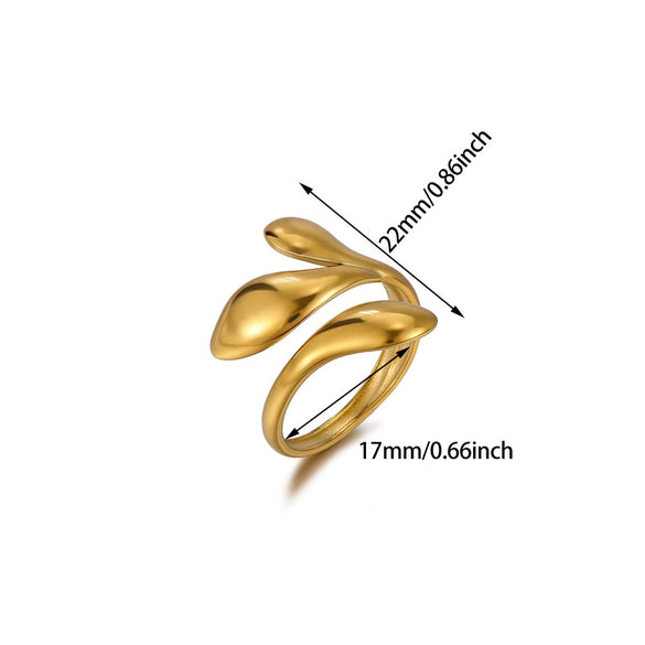 Wholesale Women's Light Luxury Geometric Stainless Steel Goldinlaid Heartshaped And Fruitshaped Hollow Rings