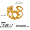 Wholesale Women's Light Luxury Geometric Stainless Steel Goldplated Open Ring Set