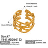 Wholesale Women's Light Luxury Geometric Stainless Steel Goldplated Open Ring Set