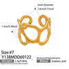 Wholesale Women's Light Luxury Geometric Stainless Steel Goldplated Open Ring Set