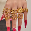 Wholesale Women's Light Luxury Geometric Stainless Steel Goldplated Open Ring Set
