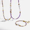 Wholesale Women's Light Luxury Geometric Stainless Steel Handmade Beaded Necklace And Bracelet Set