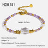 Wholesale Women's Light Luxury Geometric Stainless Steel Handmade Beaded Necklace And Bracelet Set