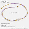 Wholesale Women's Light Luxury Geometric Stainless Steel Handmade Beaded Necklace And Bracelet Set