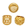 Wholesale Women's Light Luxury Geometric Stainless Steel Hollow Spherical Index Finger Ring Set 18K Gold Plated
