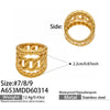 Wholesale Women's Light Luxury Geometric Stainless Steel Hollow Spherical Index Finger Ring Set 18K Gold Plated