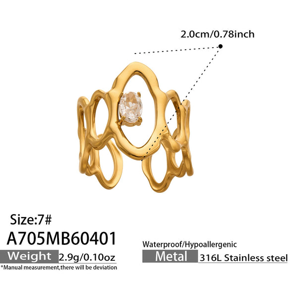 Wholesale Women's Light Luxury Geometric Stainless Steel Jewelry Set With 18K Gold Plated Electroplating
