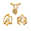 Wholesale Women's Light Luxury Geometric Stainless Steel Jewelry Set With 18K Gold Plated Electroplating