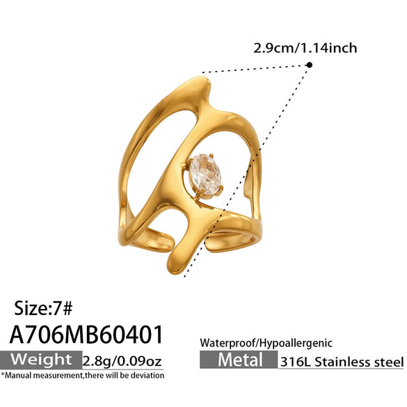 Wholesale Women's Light Luxury Geometric Stainless Steel Jewelry Set With 18K Gold Plated Electroplating