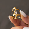 Wholesale Women's Light Luxury Geometric Stainless Steel Jewelry Set With 18K Gold Plated Electroplating