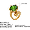 Wholesale Women's Light Luxury Geometric Stainless Steel 18K Gold Plated Colorpreserving Clawset Single Zircon Ring