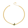 Wholesale Women's Light Luxury Geometric Stainless Steel 18K Gold Plated Enamel Butterfly Necklace