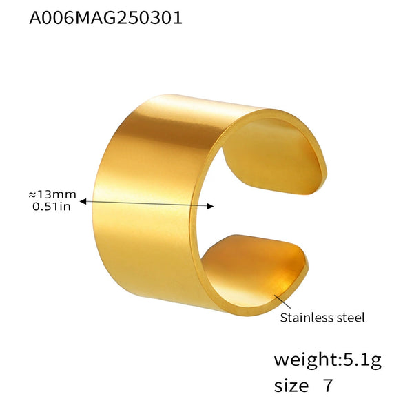 Wholesale Women's Light Luxury Geometric Stainless Steel 18K Gold Plated Ferris Wheel Ring