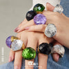 Wholesale Women's Light Luxury Geometric Stainless Steel 18K Gold Plated Index Finger Ring Set Accessories