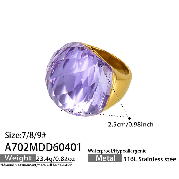 Wholesale Women's Light Luxury Geometric Stainless Steel 18K Gold Plated Index Finger Ring Set Accessories