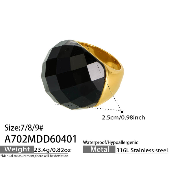 Wholesale Women's Light Luxury Geometric Stainless Steel 18K Gold Plated Index Finger Ring Set Accessories