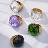 Wholesale Women's Light Luxury Geometric Stainless Steel 18K Gold Plated Index Finger Ring Set Accessories