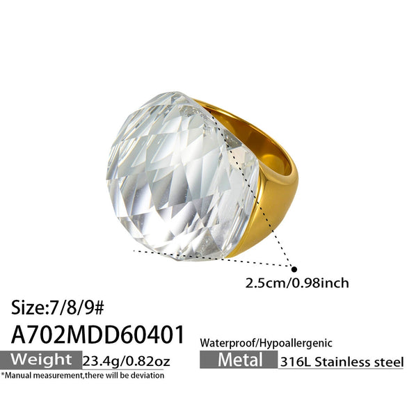 Wholesale Women's Light Luxury Geometric Stainless Steel 18K Gold Plated Index Finger Ring Set Accessories