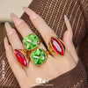 Wholesale Women's Light Luxury Geometric Stainless Steel 18K Gold Plated Index Finger Ring Set