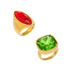 Wholesale Women's Light Luxury Geometric Stainless Steel 18K Gold Plated Index Finger Ring Set