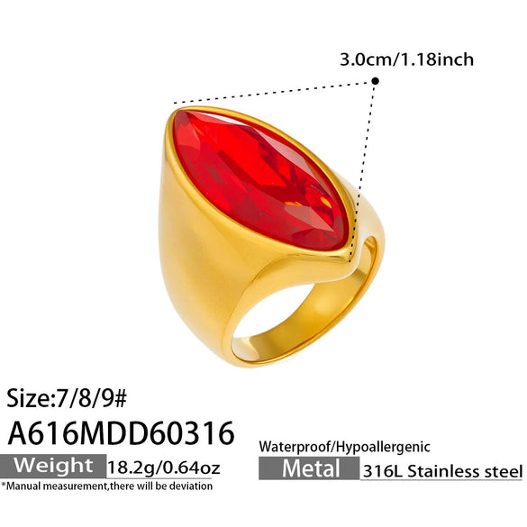 Wholesale Women's Light Luxury Geometric Stainless Steel 18K Gold Plated Index Finger Ring Set