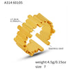 Wholesale Women's Light Luxury Geometric Stainless Steel 18K Gold Plated Open Ring