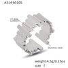 Wholesale Women's Light Luxury Geometric Stainless Steel 18K Gold Plated Open Ring