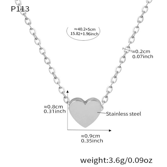 Wholesale Women's Light Luxury Geometric Stainless Steel 18K Gold Plated Peach Heart Pendant Necklace With Regular Chain