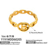 Wholesale Women's Light Luxury Geometric Stainless Steel 18K Gold Plated Ring Set Fashionable Jewelry Accessories