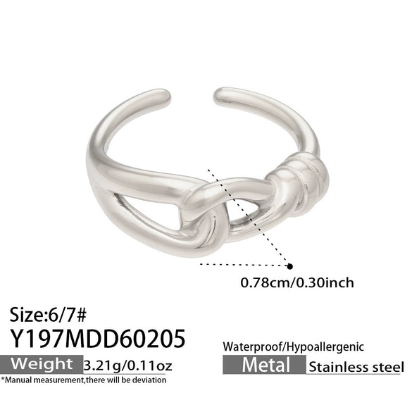 Wholesale Women's Light Luxury Geometric Stainless Steel 18K Gold Plated Ring Set Fashionable Jewelry Accessories