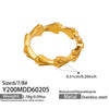 Wholesale Women's Light Luxury Geometric Stainless Steel 18K Gold Plated Ring Set Fashionable Jewelry Accessories