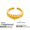 Wholesale Women's Light Luxury Geometric Stainless Steel 18K Gold Plated Ring Set Fashionable Jewelry Accessories