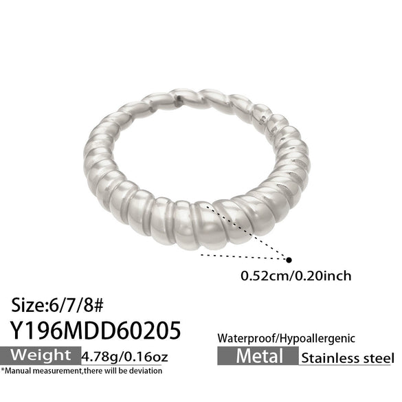 Wholesale Women's Light Luxury Geometric Stainless Steel 18K Gold Plated Ring Set Fashionable Jewelry Accessories