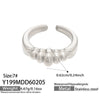 Wholesale Women's Light Luxury Geometric Stainless Steel 18K Gold Plated Ring Set Fashionable Jewelry Accessories