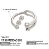 Wholesale Women's Light Luxury Geometric Stainless Steel 18K Gold Plated Ring Set Fashionable Jewelry Accessories