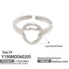 Wholesale Women's Light Luxury Geometric Stainless Steel 18K Gold Plated Ring Set Fashionable Jewelry Accessories