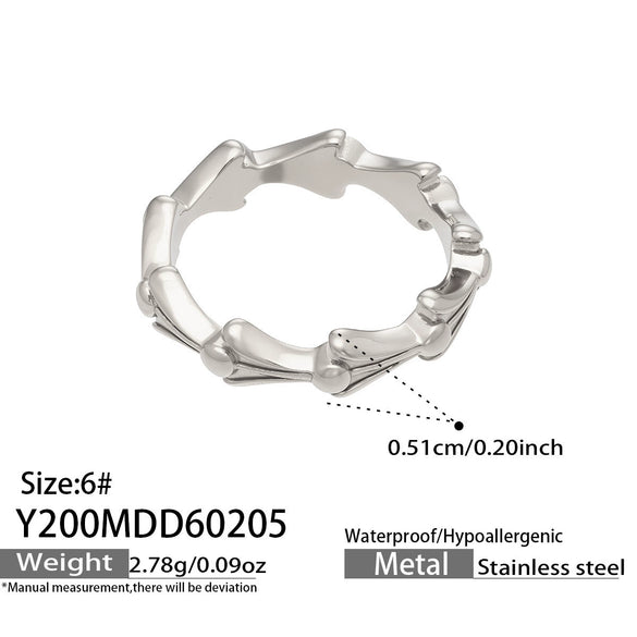 Wholesale Women's Light Luxury Geometric Stainless Steel 18K Gold Plated Ring Set Fashionable Jewelry Accessories